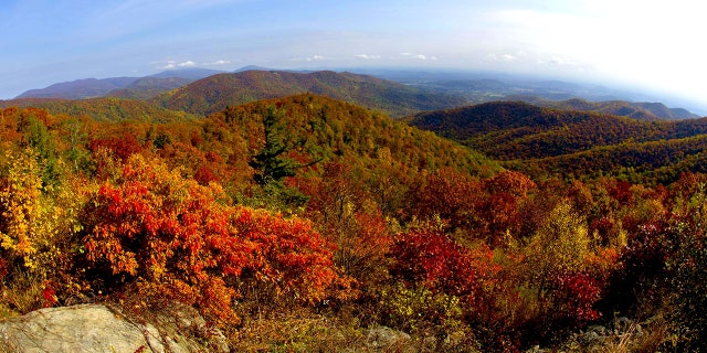 A view of the fall colors along Skyline drive in Shenandoah National Park in Virginia in Oct. 2015.