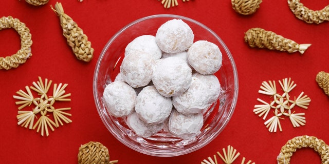 Homemade snowball cookies are a sweet treat for Christmastime.