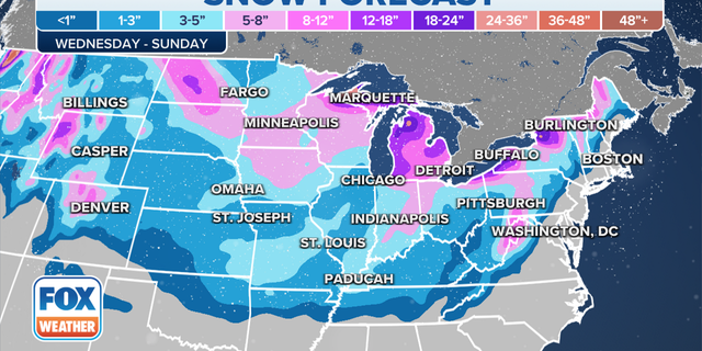 This week's expected snowfall.