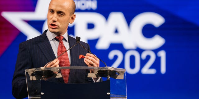 Former White House senior advisor and director of speechwriting Steven Miller speaks during the Conservative Political Action Conference held at the Hilton Anatole on July 11, 2021, in Dallas, Texas.