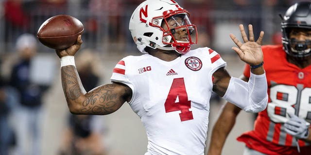 Nebraska Cornhuskers quarterback Tommy Armstrong Jr. (4) throws a pass during a Big 10 game against the Ohio State Buckeyes Nov. 5, 2016, at Ohio Stadium in Columbus, Ohio.   