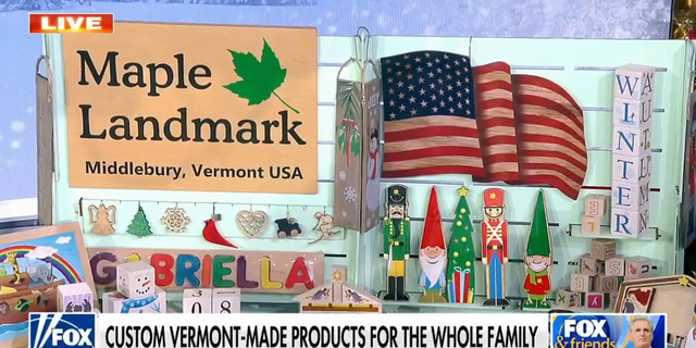 Maple Landmark, based in Middlebury, Vermont, produces "all kinds of things: toys, games, gifts, decorations," said Andrew Rainville on "Fox and Friends Weekend" on Saturday. 