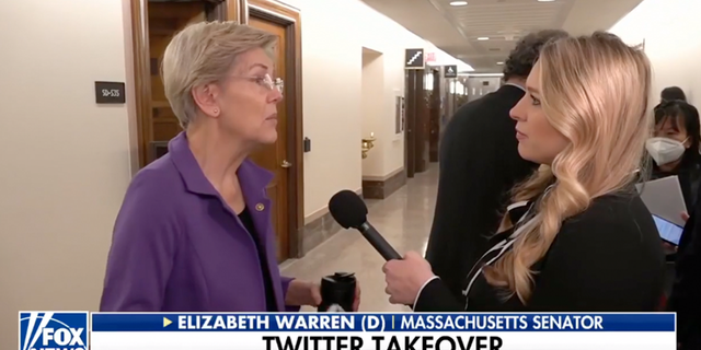 Sen. Elizabeth Warren, D-Mass., spoke to Fox Business about Elon Musk's handling of Twitter