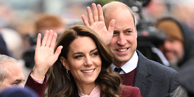 Kate Middleton and Prince William greeted fans during their visit to a youth nonprofit in Chelsea, Mass., Thursday.  