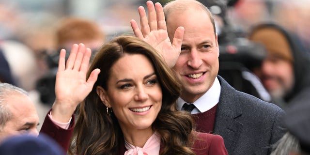Kate Middleton and Prince William greeted fans during their visit to a youth nonprofit in Chelsea, Mass., Thursday.