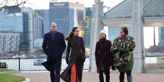 Prince William and Kate Middleton braved the cold temperatures at Boston Harbor with Mayor Michelle Wu and Reverend Mariama White-Hammond Thursday. 