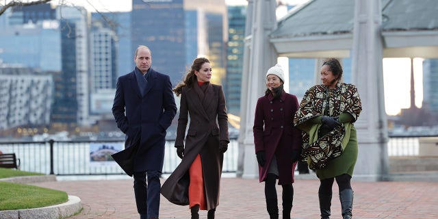 Prince William and Kate Middleton braved the cold temperatures at Boston Harbor with Mayor Michelle Wu and Reverend Mariama White-Hammond Thursday. 