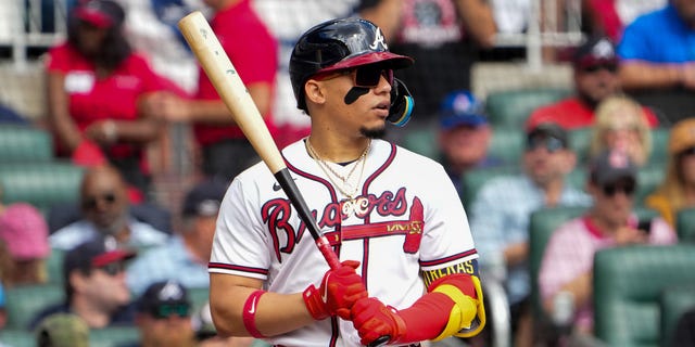 William Contreras, shown here with the Atlanta Braves last season, is one of the league's top power-hitting catchers.