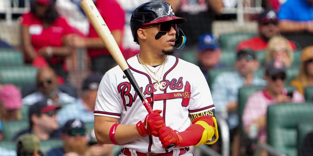 William Contreras, shown here with the Atlanta Braves last season, is one of the league's top power-hitting catchers.