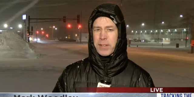 A local Iowa sportscaster goes viral for his cranky reactions to reporting out in the snow. 