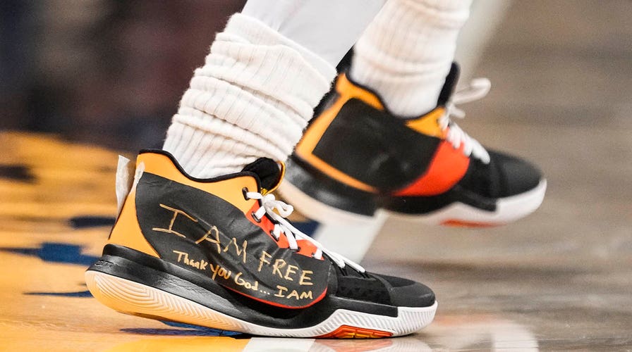 Nets Kyrie Irving writes message on sneakers after Nike split I AM FREE Thank you God I AM Fox News