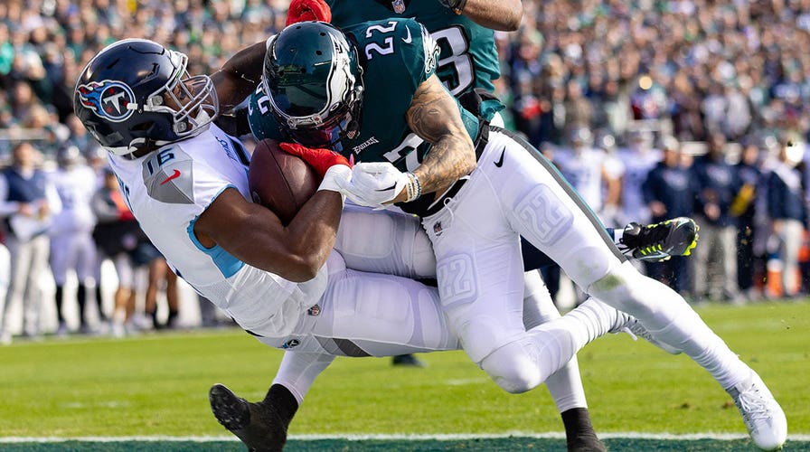 Titans' Treylon Burks takes brutal hit to facemask, somehow