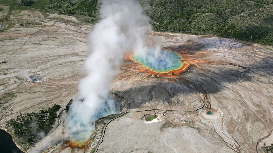 Aerial photo of Geyser and spring