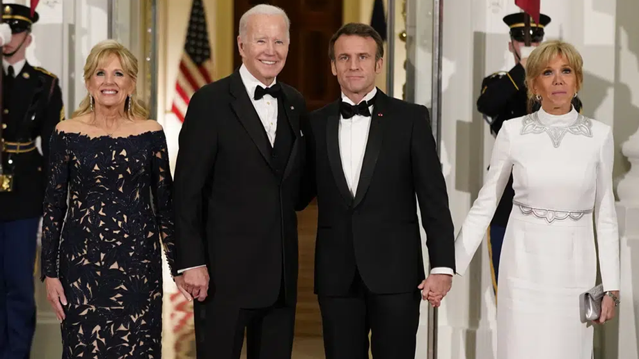 Joe Biden and First Jill Biden dined with visiting French President Emmanuel Macron and his wife