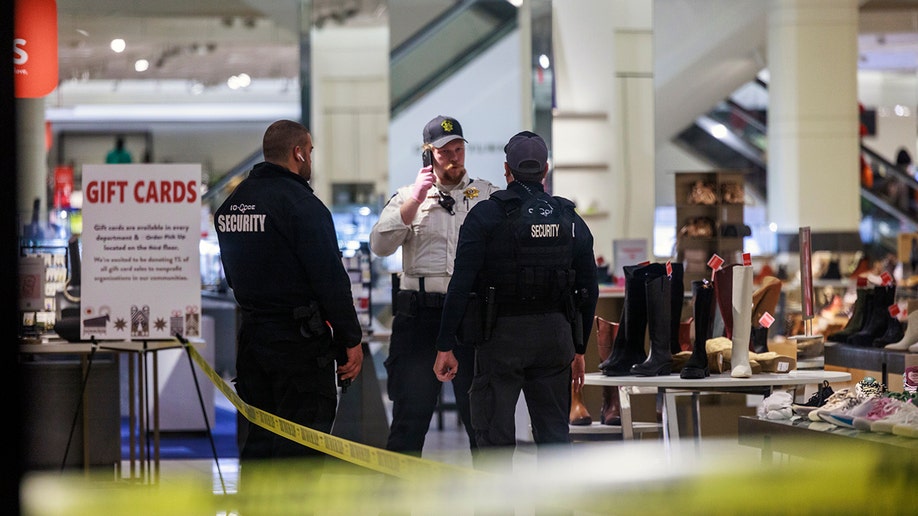 Security personnel inside the mall