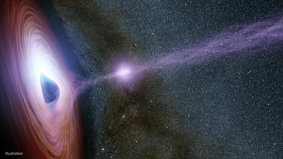 A photo of light emitting from a black hole