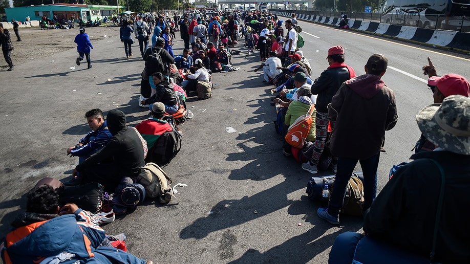 Migrants sitting 