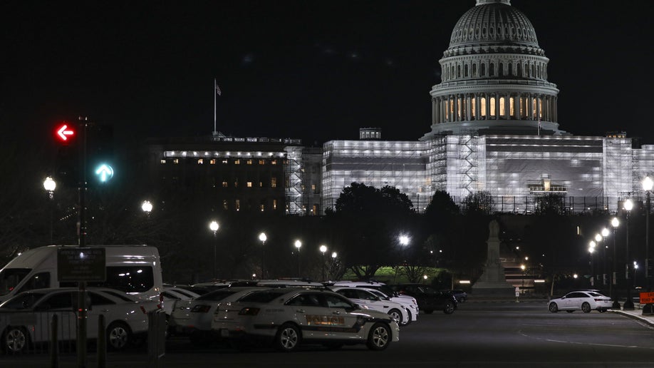 Capitol police cruises line up outside U.S. Capitol building