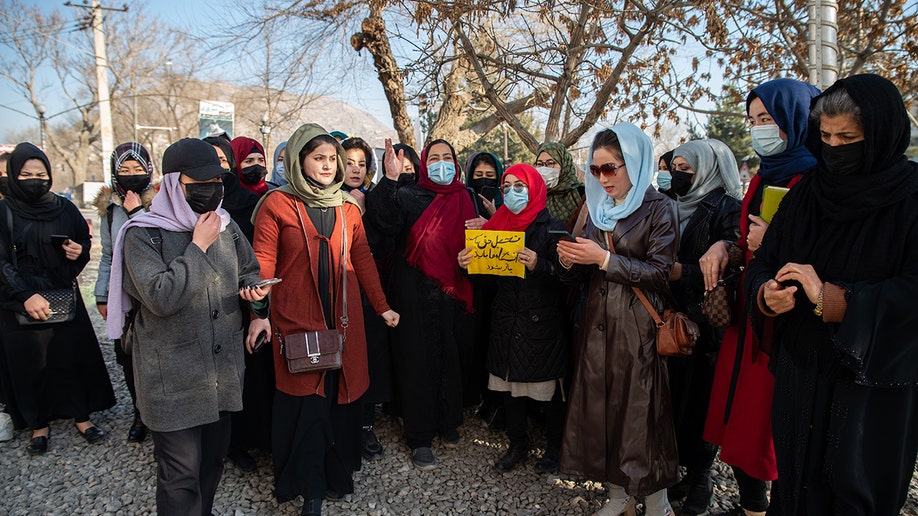 Afghan women protesting
