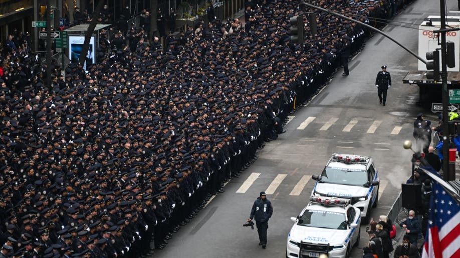 Police officer funeral in New York City