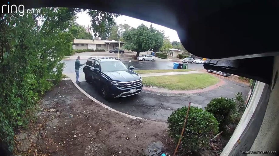 An SUV parked in a drive way