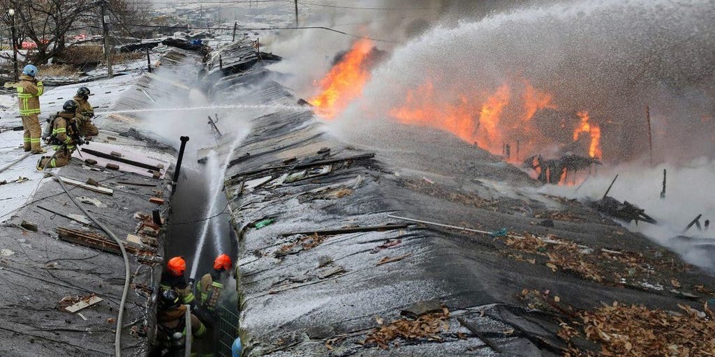 Video shows Seoul fire ripping through slum next to ritzy Gangnam district
