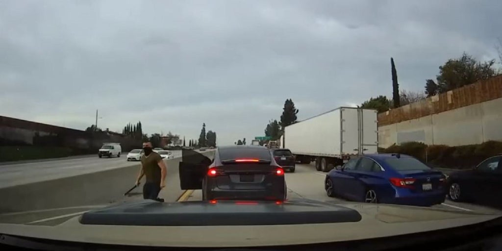California Tesla driver arrested after video captures road rage attack, authorities say