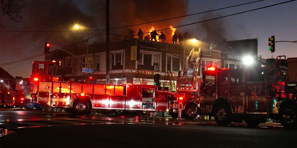 LA officials were trying to investigate a battery suspect when a fire erupted on the building