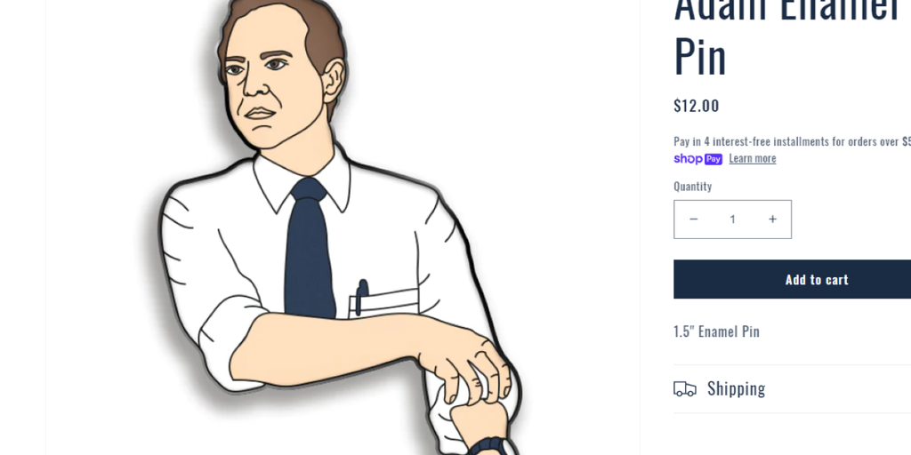 Adam Schiff campaign selling $12 pin of cartoon Schiff rolling up his sleeves - Vimarsana News