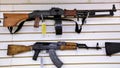 Assault weapons are seen for sale at Capitol City Arms Supply on Jan. 16, 2013, in Springfield, Illinois.
