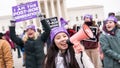 UNITED STATES - JANUARY 21: Demonstrators walk on First Street during the annual 49th March for Life anti-abortion demonstration on Capitol Hill in Friday, January 21, 2022. (Photo By Tom Williams/CQ-Roll Call, Inc via Getty Images)