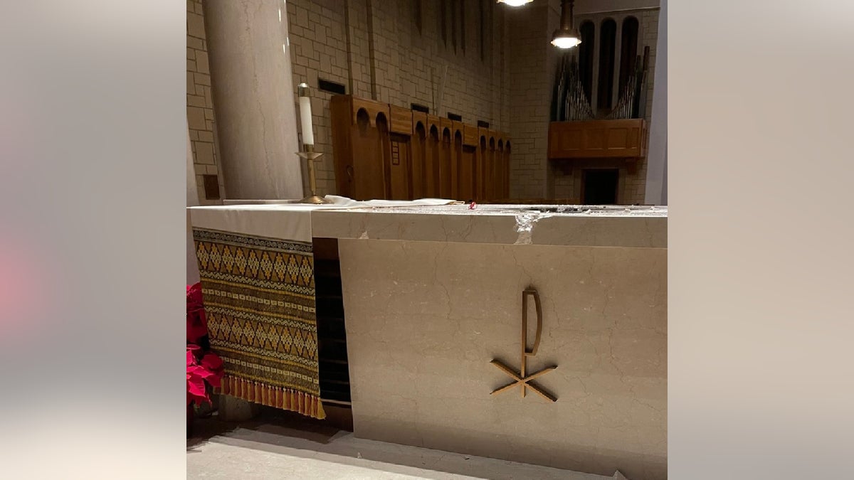 A vandal entered the Subiaco Abbey church in Arkansas on Jan. 5 and broke into the altar with a sledgehammer, stealing three holy relics.