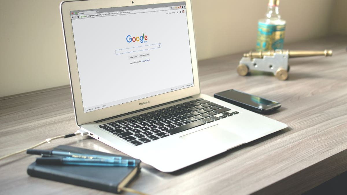Google chrome internet browser on laptop
