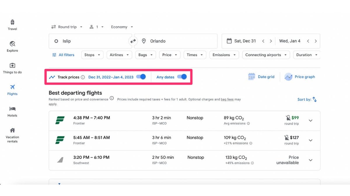 google flights travel