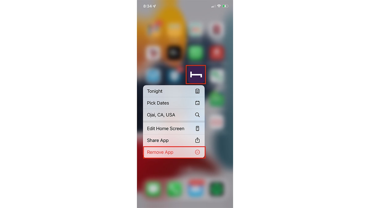 iphone 'remove app' menu