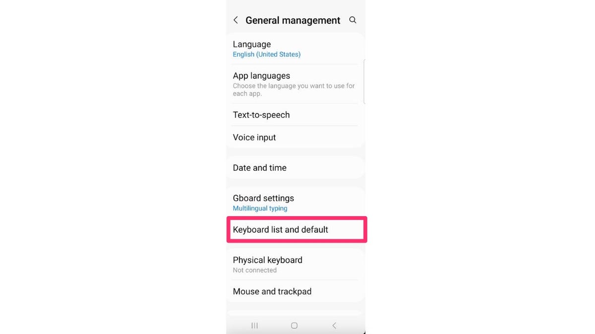 android keyboard settings