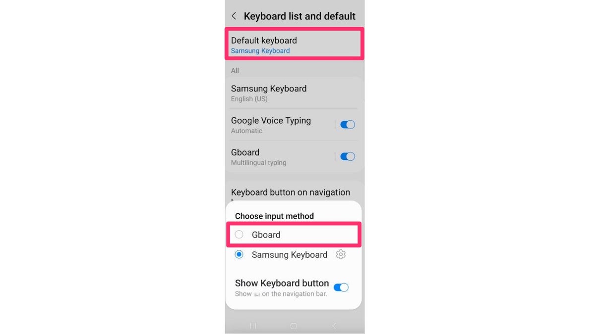 gboard default keyboard android