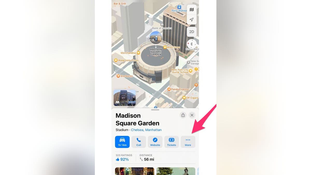 Screenshot of the Apple Maps app.