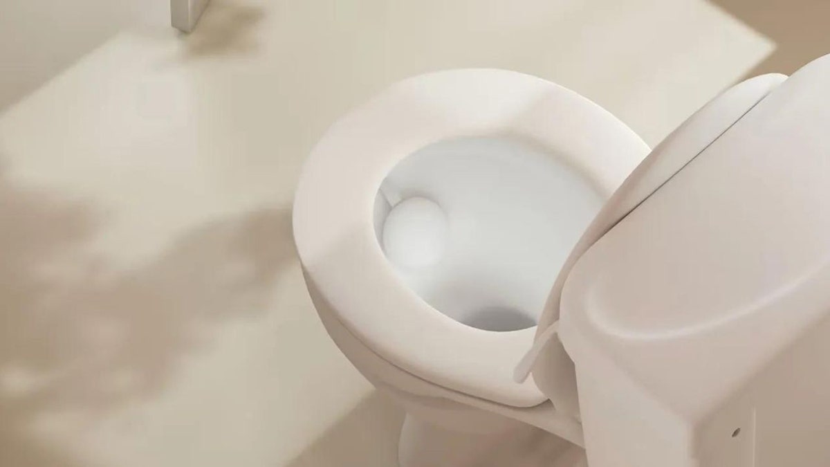 White toilet in bathroom