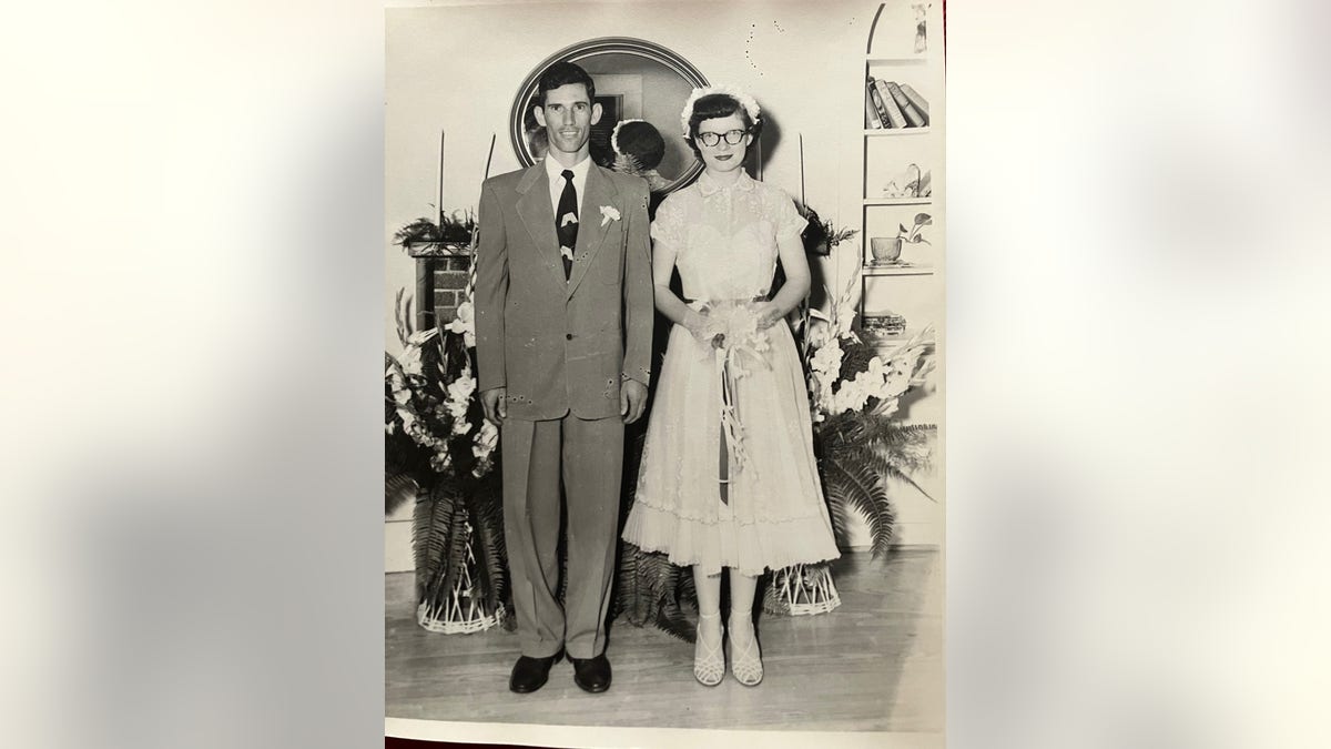 Lloyd Ponder and his future wife Joyce Wiggins, Aug 12, 1950.