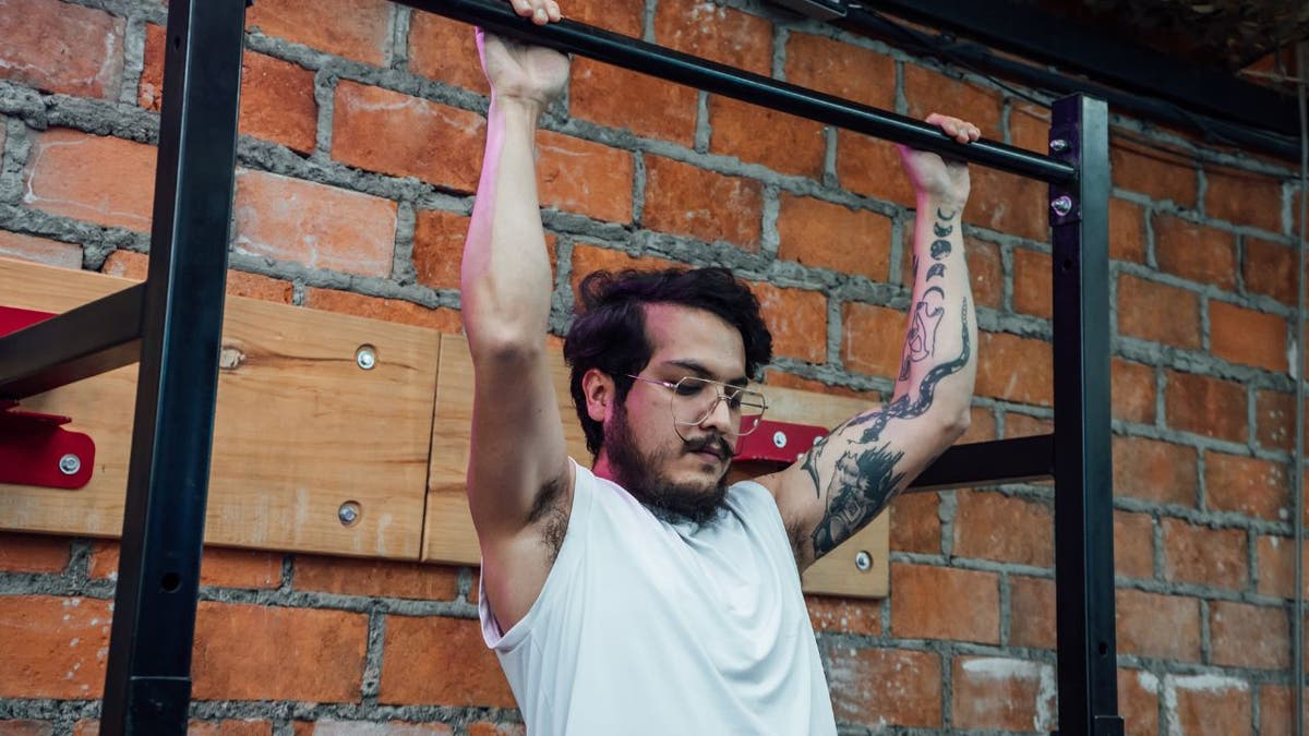 Man working out at the gym