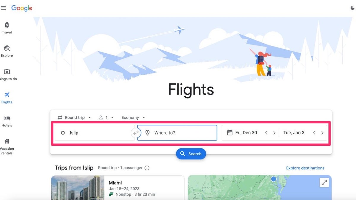 google flights travel