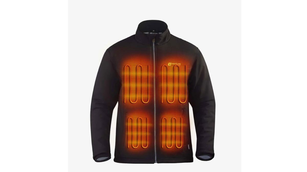 Black men's heated jacket.