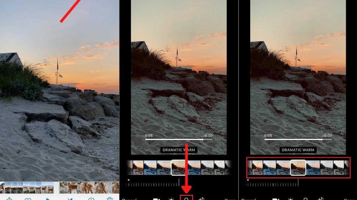 iPhone video editing filters