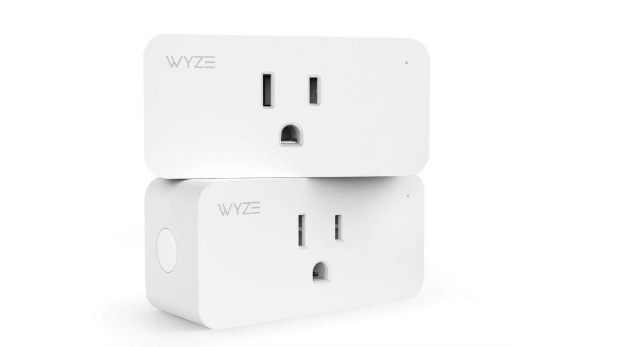White Wyze smart plugs.