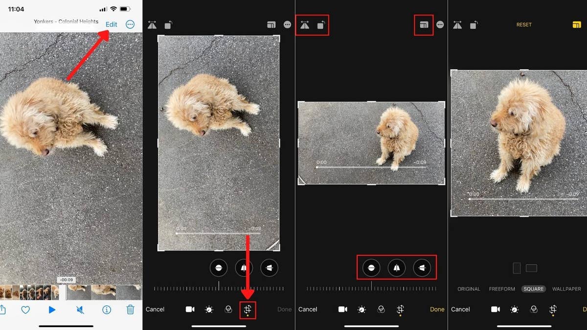 iPhone video editing cropping and rotating
