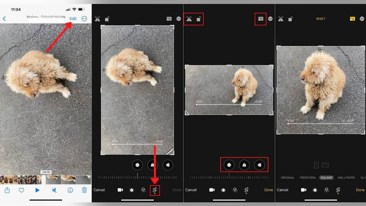 iPhone video editing cropping and rotating