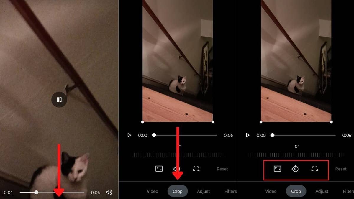 android video cropping rotating