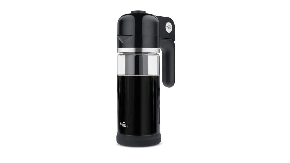 Photo of a portable coffee maker.