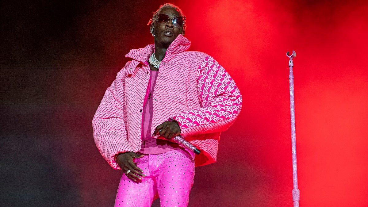 Rapper Young thug performing on stage